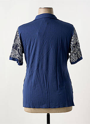 Polo broderie mâneci scurte albastru MONTEVERDI femeie
