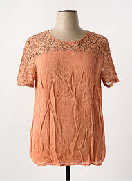 Tricou guler rotund mâneci scurte portocaliu MY WAY FER femme