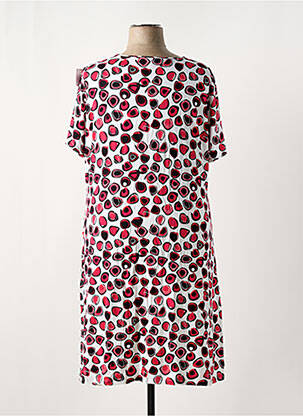 Rochie midi imprimeu fantezie mâneci scurte alb MY WAY FER femeie