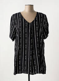 Top croială fluidă mâneci scurte negru CISO femme