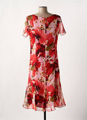 Rochie midi imprimeu floral mâneci scurte roșu GEVANA femeie