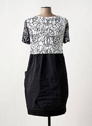 Rochie midi imprimeu fantezie mâneci scurte negru DOLCEZZA femeie