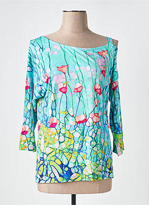 Tricou mâneci 3/4 mâneci 3/4 albastru DOLCEZZA femeie