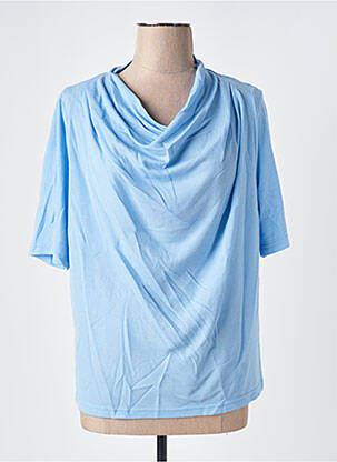 Tricou croială dreaptă mâneci scurte albastru SIGNATURE femeie