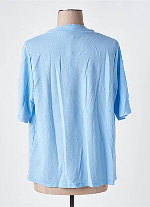 Tricou croială dreaptă mâneci scurte albastru SIGNATURE femeie