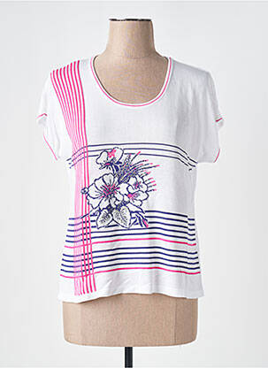 Tricou imprimeu fantezie mâneci scurte bej SAINT CHARLES femeie