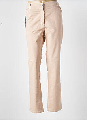 Pantalon slim țesătură poplin mărime normală bej CMK femeie
