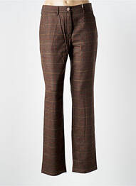 Pantalon drept talie cu cleme talie înaltă maro BLOOMERS femeie