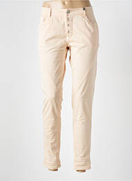 Pantalon slim țesătură poplin mărime normală bej BROADWAY femme