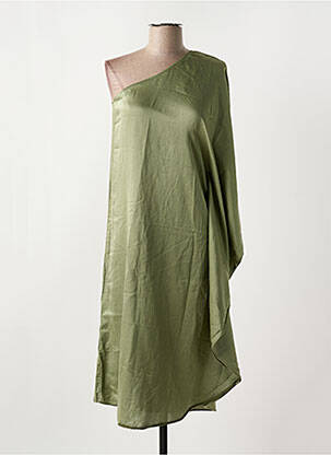 Rochie midi croială fluidă mâneci lungi verde ATELIERS FRANÇAIS DE CONFECTION femeie