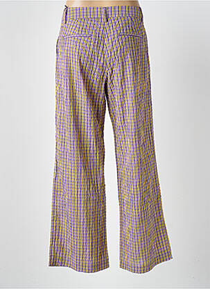 Pantalon larg închidere cu fermoar sub clapetă cu nasturi talie înaltă violet HOD femeie