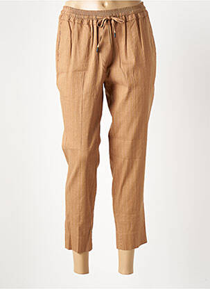 Pantalon 7/8 talie elastică mărime normală maro HANA SAN femeie