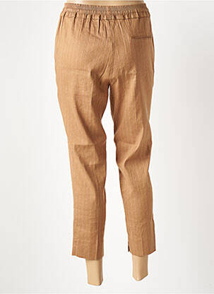 Pantalon 7/8 talie elastică mărime normală maro HANA SAN femeie