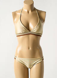 Costum de baie din două piese elasticitate top triunghiuri auriu LUNA femme