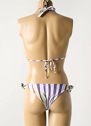 Costum de baie din două piese elasticitate top triunghiuri violet LUNA femeie