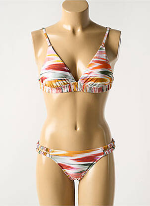 Costum de baie din două piese elasticitate top triunghiuri portocalie WATERCULT femeie