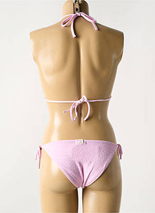 Costum de baie din două piese elasticitate top triunghiuri roz LUNA femeie