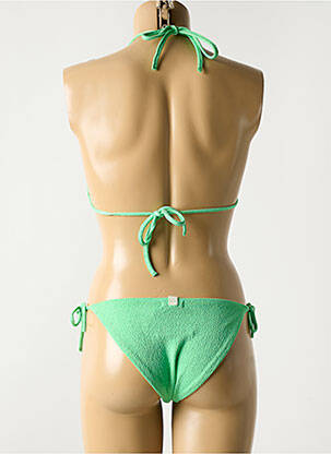 Costum de baie din două piese elasticitate top triunghiuri verde LUNA femeie