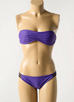 Costum de baie din două piese elasticitate top bentiță violet LUNA femeie