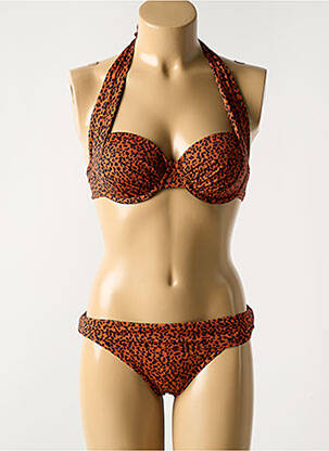 Costum de baie din două piese elasticitate top sutien modelat maro BLUELOBSTER femeie