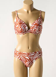Costum de baie din două piese elasticitate top sutien modelat maro WATERCULT femme