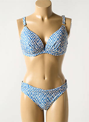 Costum de baie din două piese elasticitate top sutien modelat albastru WATERCULT femeie