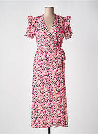 Rochie midi imprimeu floral mâneci scurte roz KILKY femme