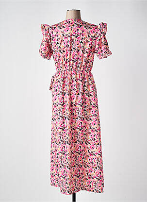 Rochie midi imprimeu floral mâneci scurte roz KILKY femeie