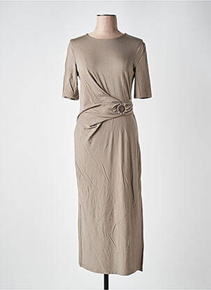 Rochie midi mâneci scurte mâneci scurte maro YAYA femeie