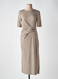 Rochie midi mâneci scurte mâneci scurte maro YAYA femeie