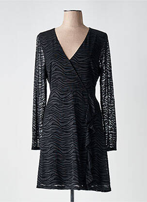 Rochie midi mâneci lungi mâneci lungi negru CERISE BLUE femeie