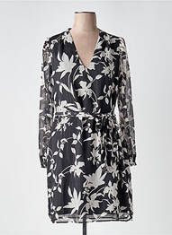 Rochie midi imprimeu floral mâneci lungi negru LPB femme