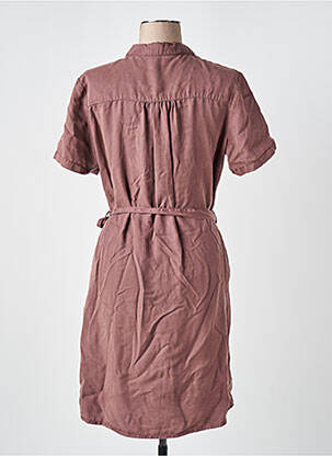 Rochie midi mâneci scurte mâneci scurte maro KANOPE femeie