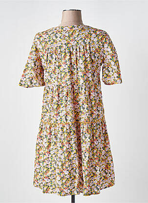 Rochie scurtă imprimeu floral mâneci scurte galben VERO MODA femeie