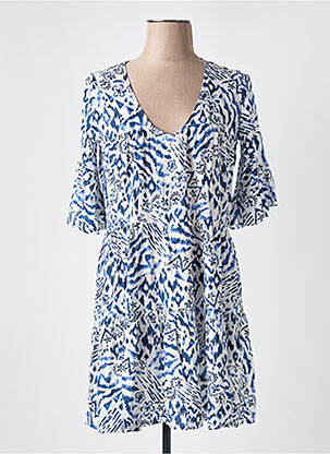 Rochie scurtă mâneci scurte mâneci scurte albastru BANANA MOON femeie