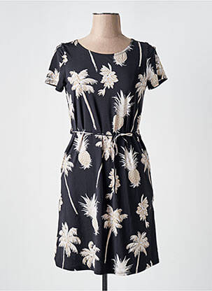 Rochie scurtă croială fluidă mâneci scurte negru BANANA MOON femeie