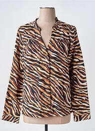 Cămașă țesătură poplin mâneci lungi maro MAELLE femeie