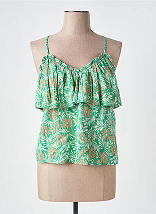 Top țesătură crep bretele subțiri verde VERO MODA femeie