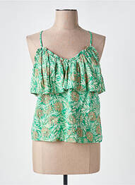 Top țesătură crep bretele subțiri verde VERO MODA femeie