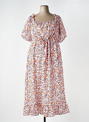 Rochie lungă mâneci scurte mâneci scurte portocalie VERO MODA femeie