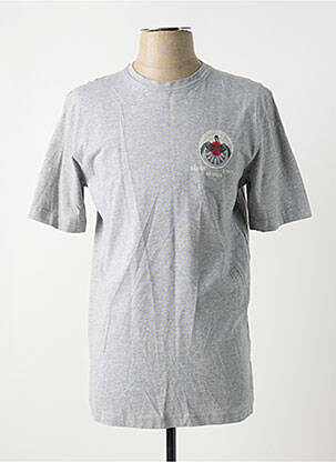 Tricou țesătură melanj mâneci scurte gri SELECTED bărbat
