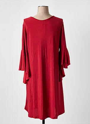 Rochie midi croială fluidă mâneci 3/4 roșu JULIE D'ORLEAC femeie