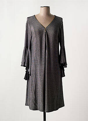 Rochie scurtă mâneci 3/4 mâneci 3/4 argintiu JULIE D'ORLEAC femeie