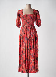 Rochie lungă imprimeu fantezie mâneci 3/4 portocaliu SCOTCH & SODA femeie