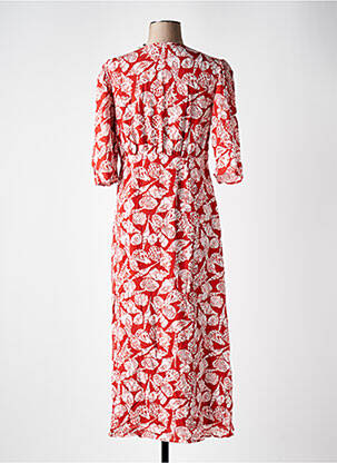 Rochie lungă croială cambrată mâneci 3/4 portocaliu SCOTCH & SODA femeie