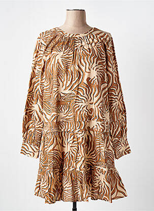 Rochie midi mâneci lungi mâneci lungi maro SCOTCH & SODA femeie