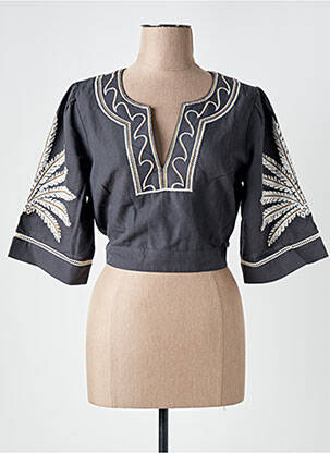 Top croială cambrată mâneci 3/4 gri SCOTCH & SODA femeie
