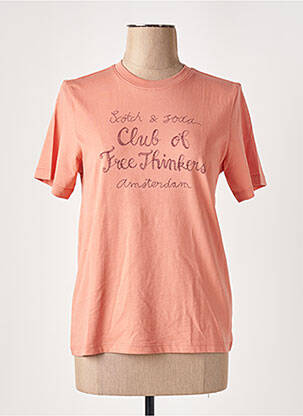 Tricou imprimeu fantezie mâneci scurte roz SCOTCH & SODA femeie