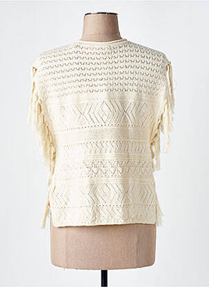 Pulover croială cambrată fără mâneci bej SCOTCH & SODA femeie