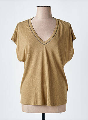 Tricou guler în v mâneci scurte verde SCOTCH & SODA femeie